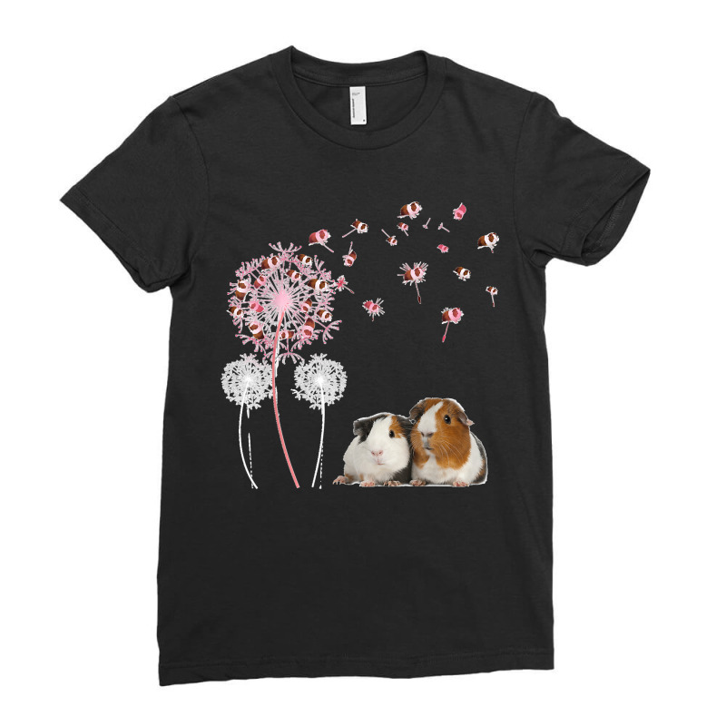 Dandelion Guinea Pig Cute Guinea Pig Floral Dandelion Spread Ladies Fitted T-Shirt by JOSEPHDOMINICWILLIS | Artistshot