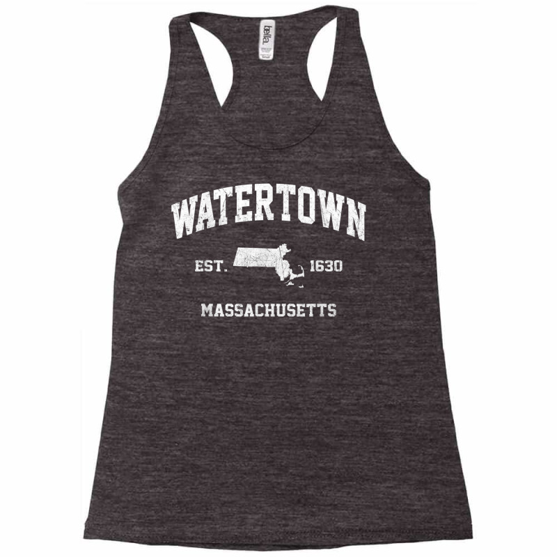 Watertown Massachusetts Ma Vintage State Athletic Style T Shirt Racerback Tank by hin | Artistshot