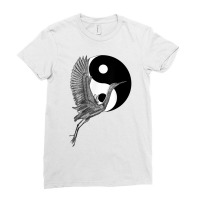 Tai Chi White Crane Yin Yang Qi Gong Illustration Ladies Fitted T-shirt | Artistshot