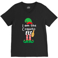 Coquito Elf Funny Puerto Rico Matching Christmas Bilingual V-neck Tee | Artistshot