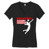 Volleyball Sport Middle Blocker Position Women's V-neck T-shirt | Artistshot