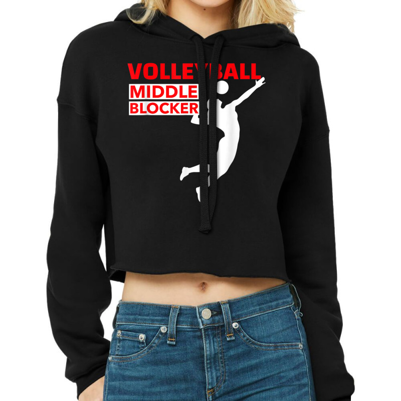 Volleyball Sport Middle Blocker Position Cropped Hoodie by FionaMciver | Artistshot