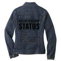 Relationship Status Taken By Super Hot Mental Health Nurse Premium Ladies Denim Jacket | Artistshot