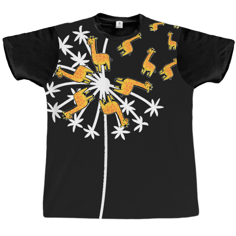 Dandelion Flying Giraffe Flower Wildlife Zookeeper Herbalist Graphic T-shirt by ROGERWILLIAMWARD | Artistshot