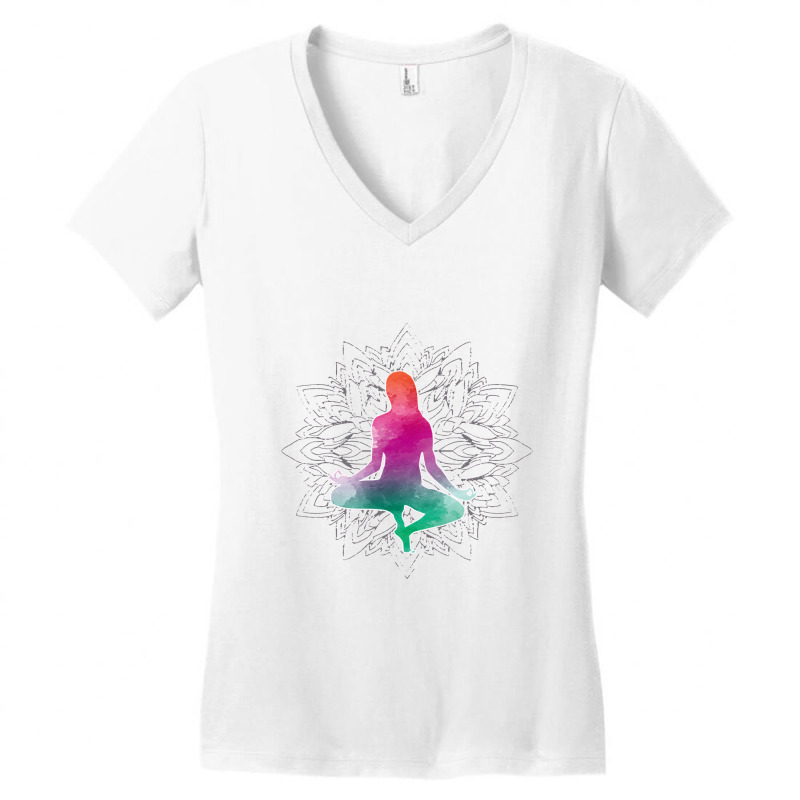 Meditation And Yoga   Meditation And Yoga 2 Women's V-Neck T-Shirt by jimmymarquita | Artistshot