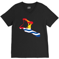 Flag Map Of Kiribati V-neck Tee | Artistshot