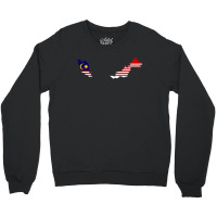 Flag Map Of Malaysia Crewneck Sweatshirt | Artistshot