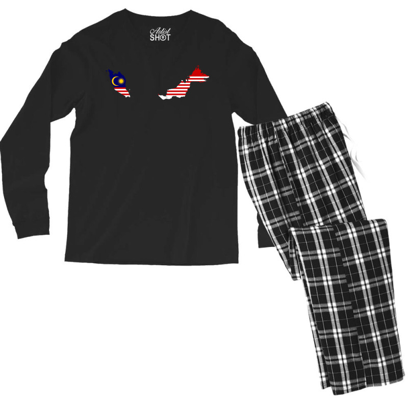 Flag Map Of Malaysia Men's Long Sleeve Pajama Set by SamaraMcCullou | Artistshot