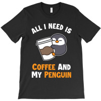 Coffee And My Penguin Sea Bird King Emperor Penguin Pullover Hoodie T-shirt | Artistshot