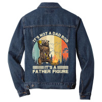 Funny Bear Camping It's Not A Dad Bod It's A Father Figure Men Denim Jacket | Artistshot