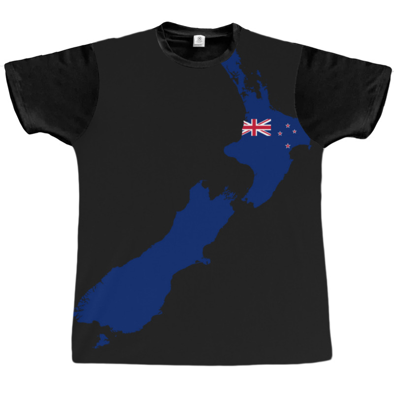 Flag Map Of New Zealand Graphic T-shirt | Artistshot