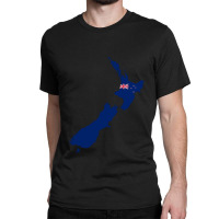 Flag Map Of New Zealand Classic T-shirt | Artistshot