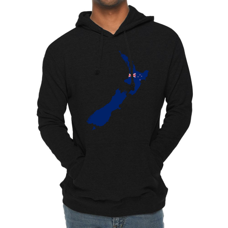 Flag Map Of New Zealand Lightweight Hoodie | Artistshot