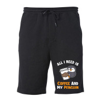 Coffee And My Penguin Sea Bird King Emperor Penguin Fleece Short | Artistshot