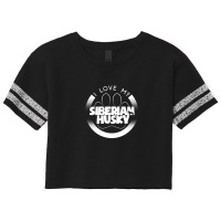 Siberian Husky Lover Design I Love My Siberian Husky Circle Paw Chunky Scorecard Crop Tee | Artistshot