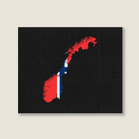 Flag Map Of Norway Landscape Canvas Print | Artistshot