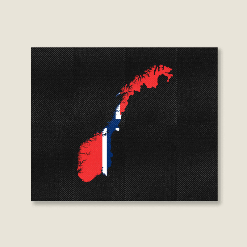 Flag Map Of Norway Landscape Canvas Print | Artistshot