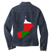 Flag Map Of Oman Ladies Denim Jacket | Artistshot