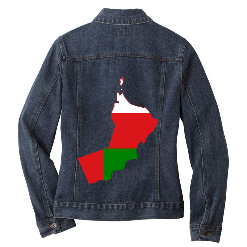 Flag Map Of Oman Ladies Denim Jacket by SamaraMcCullou | Artistshot