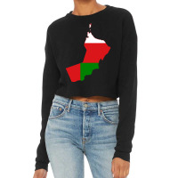 Flag Map Of Oman Cropped Sweater | Artistshot