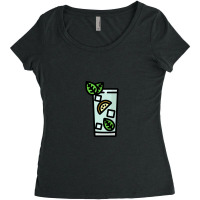 Gin Tonic Cute Cartoon Graphic Cocktail Beverage Alcohol Drink Wine Be Women's Triblend Scoop T-shirt | Artistshot