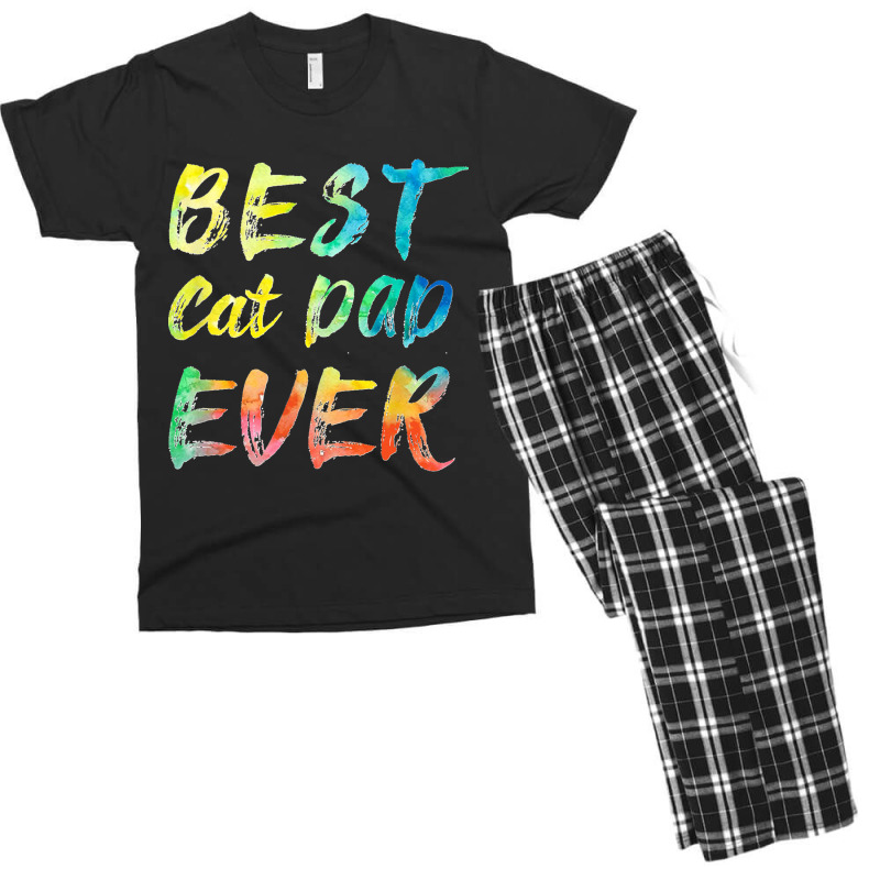 Funny Best Cat Dad Ever Father's Day Gift Men's T-shirt Pajama Set | Artistshot