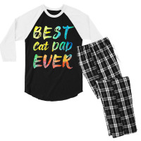 Funny Best Cat Dad Ever Father's Day Gift Men's 3/4 Sleeve Pajama Set | Artistshot