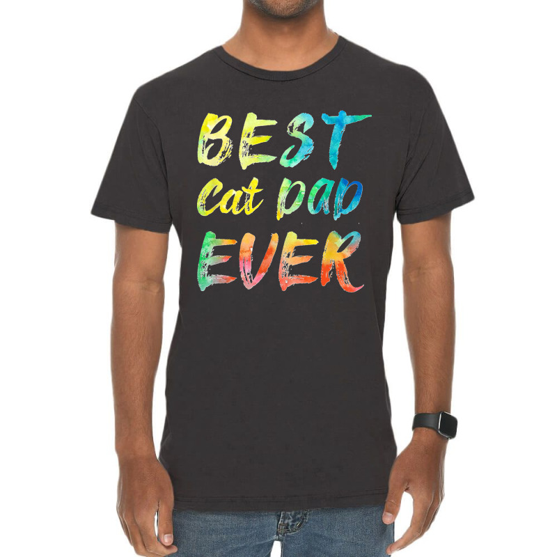 Funny Best Cat Dad Ever Father's Day Gift Vintage T-shirt | Artistshot