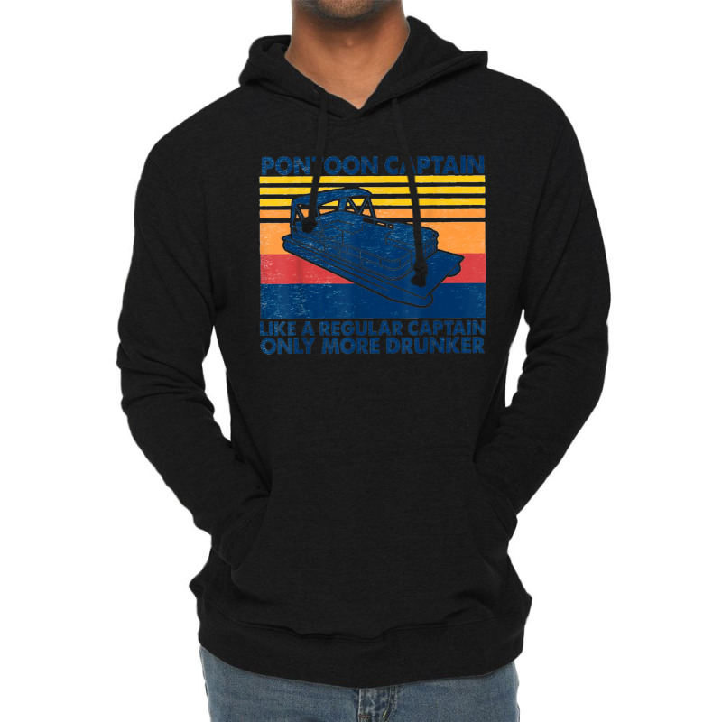 Funny Pontoon Captain Boat Lake Boating Beer Gift For Dad Lightweight Hoodie | Artistshot