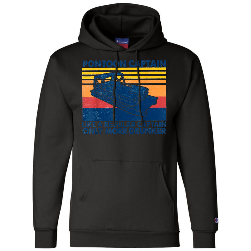 Funny Pontoon Captain Boat Lake Boating Beer Gift For Dad Champion Hoodie | Artistshot