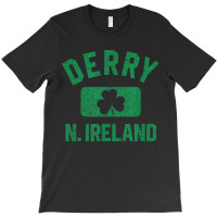 Derry N. Ireland Gym Style Distressed Green Print T-shirt | Artistshot