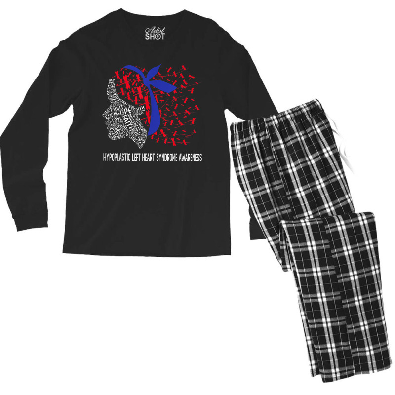 Hope Fight Hypoplastic Left Heart Syndrome Hlhs Awareness Men's Long Sleeve Pajama Set | Artistshot