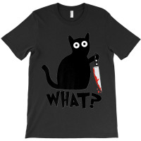 Funny Black Cat What Cute Suspicious Kitten Gift Women Men Premium T-shirt | Artistshot