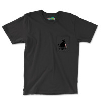 Funny Black Cat What Cute Suspicious Kitten Gift Women Men Premium Pocket T-shirt | Artistshot