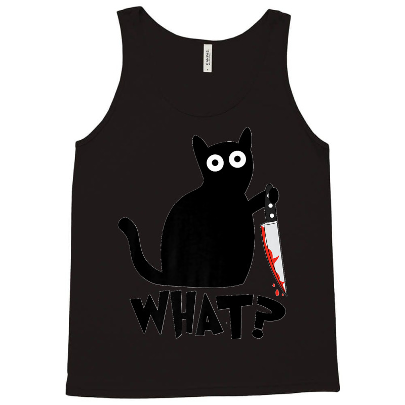 Funny Black Cat What Cute Suspicious Kitten Gift Women Men Premium Tank Top | Artistshot