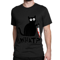 Funny Black Cat What Cute Suspicious Kitten Gift Women Men Premium Classic T-shirt | Artistshot