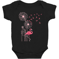 Flower Dandelion Exotic Animal Tropical Bird Pink Flamingo Baby Bodysuit | Artistshot