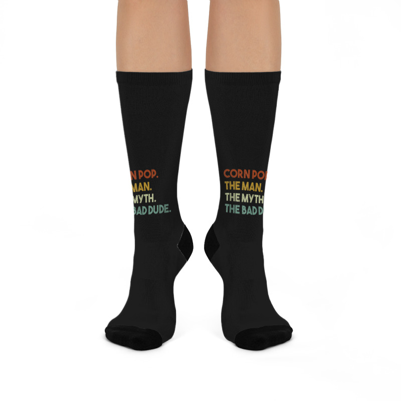 Vintage Corn Pop Was A Bad Dude Funny Crew Socks | Artistshot