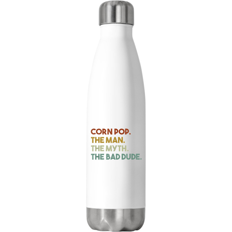 Vintage Corn Pop Was A Bad Dude Funny Stainless Steel Water Bottle | Artistshot