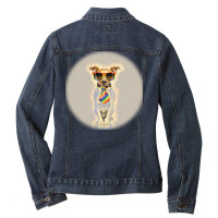 Adult Stylish Man Playing Witimal Lover. Happ Ladies Denim Jacket | Artistshot