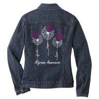 Migraine Awareness Faith Hope Love Dandelion T Shirt Ladies Denim Jacket | Artistshot