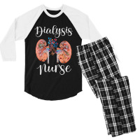 Dialysis Nurse Kidney Transplant Nephrology Rn Appreciation Men's 3/4 Sleeve Pajama Set | Artistshot