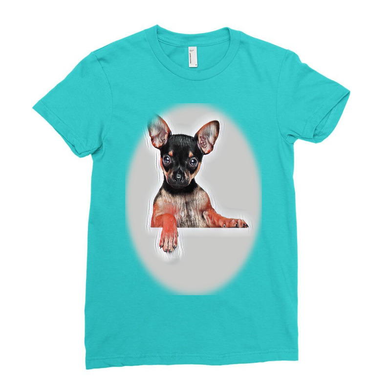 Adorable Dog Licking His Lips Ladies Fitted T-Shirt by Kemnabi | Artistshot