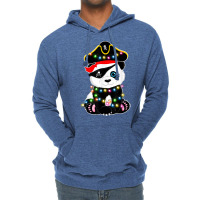 Pirate Panda Lights Christmas Pajama Gifts For Girl Teen Kid T Shirt Lightweight Hoodie | Artistshot