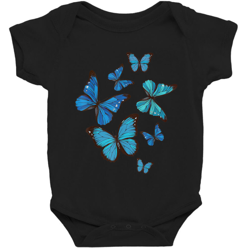 Blue Morpho Butterfly Swarm Lepidoptera Lover Entomologist Baby Bodysuit by KathleenSusanBuckler | Artistshot