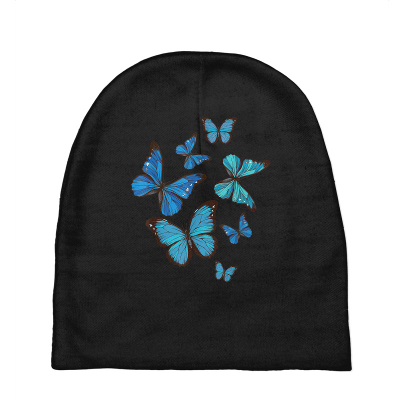 Blue Morpho Butterfly Swarm Lepidoptera Lover Entomologist Baby Beanies by KathleenSusanBuckler | Artistshot