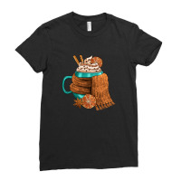 Winter Coffee Cup With Scarf Ladies Fitted T-shirt | Artistshot