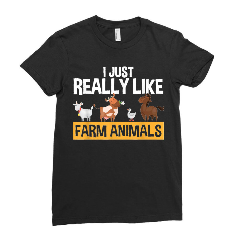 Farm Animals Funny Professional Farmer Farming Lover Ladies Fitted T-Shirt by MICHAELSCOTTREXEL | Artistshot