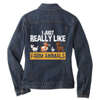 Farm Animals Funny Professional Farmer Farming Lover Ladies Denim Jacket | Artistshot