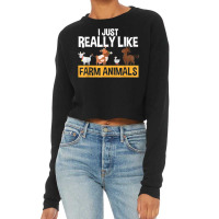 Farm Animals Funny Professional Farmer Farming Lover Cropped Sweater | Artistshot